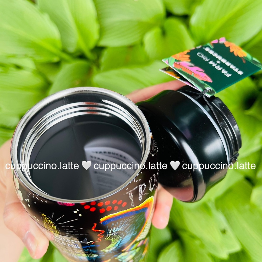 🌈SOLD OUT🌴Starbucks + FARM Rio Black Tropical ‘Borogodo’ SS Tumbler & Bottle - Picture 15 of 16
